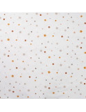 Tissu, Flanelle Jersey Étoiles et Pois, Blanc Multicolore, Laize 150 cm, 94% Polyester 6% Spandex 160g/m²