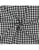 Tissu, Vichy Carreaux Moyens 10mm, Noir, Laize 144 cm, 100% Coton 110g/m²