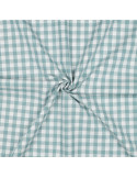 Tissu, Vichy Carreaux 10mm, Vert Céladon, Laize 144 cm, 100% Coton 110g/m²