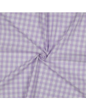 Tissu, Vichy Carreaux 10mm, Lilas, Laize 144 cm, 100% Coton 110g/m²