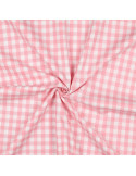 Tissu, Vichy Carreaux 10mm, Rose Bonbon, Laize 144 cm, 100% Coton 110g/m²