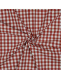 Tissu, Vichy Carreaux 10mm, Terra Cotta, Laize 144 cm, 100% Coton 110g/m²