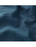 Tissu, Double Gaze de Coton Unie, Bleu Paon, Laize 130 cm, 100% Coton 125g/m²