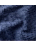 Tissu, Double Gaze de Coton Unie, Bleu Indigo, Laize 130 cm, 100% Coton 125g/m²
