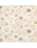 Tissu, Double Gaze de Coton, Motifs Savane Multicolore, Laize 130 cm, 100% Coton 125g/m²