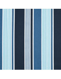 Tissu, Coton Enduit Rayures Bayadères, Bleu Marine Bleu Denim & Blanc, Laize 140 cm, 87% Coton 13% Acrylique 145g/m²