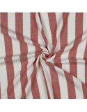 Tissu, Jacquard Rayures Larges, Terracotta, Laize 145 cm, 100% Viscose 180g/m²