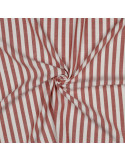 Tissu, Viscose Jacquard Rayures, Terracotta, Laize 145 cm, 100% Viscose 180g/m²