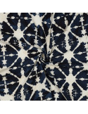 Tissu, Coton Batik Géométrique, Bleu Marine & Blanc, Laize 140 cm, 100% Coton 119g/m²