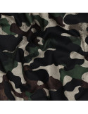 Tissu, Popeline de Coton Camouflage, Vert Kaki Multicolore, Laize 148 cm, 100% Coton 110g/m²