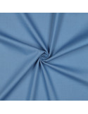 Tissu, Popeline de Coton Unie, Bleu Jean Clair, Laize 150 cm, 100% Coton 130g/m²