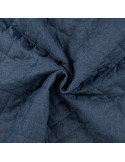 Tissu, Matelassé Chambray Uni, Bleu Denim Chiné, Laize 145 cm, 50% Coton 50% Polyester