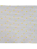 Tissu, Jersey de Coton, Rayures Marine et Citrons, Laize 150 cm, Coton Stretch Oeko-Tex
