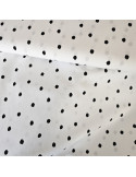 Tissu, Popeline de Coton à Pois, Noir et Blanc, Laize 150 cm, 100% Coton 110g/m²