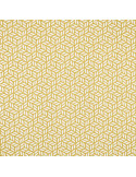 Tissu, Coton Enduit Feuillage Stylisé, Moutarde, Laize 140 cm, 77% Coton / 23% Acrylique 170g/m²