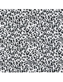 Tissu, Coton Enduit Imprimé Léopard, Noir & Blanc, Laize 140 cm, 77% Coton 23% Acrylique 170g/m²