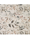 Tissu, Viscose Lin Impression Digitale Feuillage, Beige, Laize 140 cm, 70% Viscose 30% Lin 180g/m²