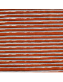 Tissu, Voile de Coton Rayures Graphiques, Terracotta & Marine, Laize 140 cm, 100% Coton 75g/m²
