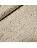Tissu, Jacquard Brocard Zébré, Lin Doré, Laize 140 cm, Coton Recyclé Lin Lurex 210g/m²