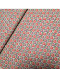 Tissu, Cretonne de Coton Fleurs Indiennes, Multicolore sur Fond Blanc, Laize 150 cm, 100% Coton 115g/m²