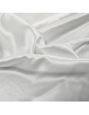 Tissu, Satin de Soie, 100% soie véritable, 16 mommes, blanc