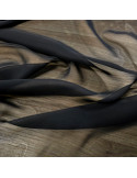 Tissu, Mousseline légère, Noire, Laize 150 cm, 100% Polyester, 54g/m²