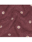 Polaire Teddy brodée, Fleurs, Bois de Rose