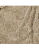 Polaire Teddy jacquard, Carreaux, Écru