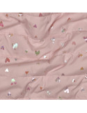 Matelassé foil, Cœurs, Rose Clair