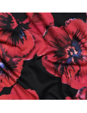 French terry, Fleurs impression digitale, Noir