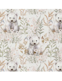 Coton Imprimé Numérique, Frisquette, Vert / Rose