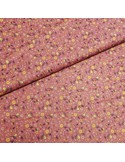 Tissu, Popeline de Coton Fleurie, Fushia, Laize 150 cm, 100% Coton
