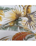 Tissu, Bachette de Coton, Fleuri Fond Blanc, Laize 140 cm, 100% Coton