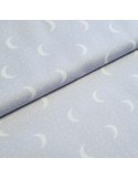 Tissu, Piqué de Coton Croissant de Lune, Gris, Laize 150 cm, 100% Coton