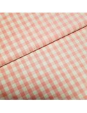 Tissu, Vichy Carreaux Moyen, Rose Bonbon et Blanc, Laize 150 cm, 100% Coton