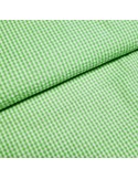 Tissu, Vichy Carreaux Petits, Vert et Blanc, Laize 150 cm, 100% Coton 115g/m²
