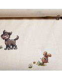 Tissu, Popeline de Coton, Petit Chaperon Rouge Multicolore, Laize 140 cm, 100% Coton