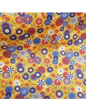 Tissu, Cretonne de Coton Misaki, Jaune, Laize 160 cm, 100% Coton