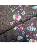 Tissu, Jersey Fleuri Japonais Brillant, Gris, Laize 150 cm, Polyester Coton Spandex Oeko-Tex