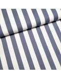Tissu, Popeline de Coton Rayée, Gris et Blanc, Laize 150 cm, 100% Coton 195g/m²