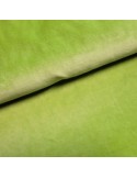 Tissu, Velours Nicky Uni, Vert Pomme, Laize 150 cm, 100% Coton