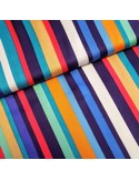 Tissu, Viscose Rayures, Multicolore, Laize 150 cm, 100% Viscose