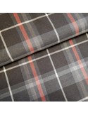Tissu, Tartan Écossais à Carreaux, Gris Anthracite, Laize 150 cm, Polyester Viscose Spandex