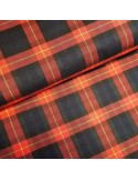 Tissu, Tartan Écossais Classique, Rouge, Noir et Vert, Laize 150 cm, Polyester, Viscose et Spandex