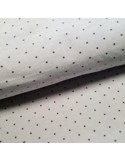Tissu, Velours Nicky Étoiles, Gris Étoiles Noires, Laize 155 cm, 80% Coton 20% Polyester