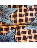 Tissu, Wax Motifs Africains, Saumon, Laize 110 cm, 100% Coton