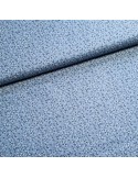 Tissu, Popeline de Coton à Pois, Bleu Jeans, Laize 150 cm, 100% Coton