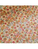 Tissu, Aspect Lin Fleuri, Multicolore, Laize 140 cm, 80% Coton 20% Polyester 200g/m²