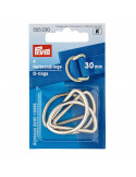 Anneau demi-rond, Prym, Argent, 30 mm, Acier inoxydable