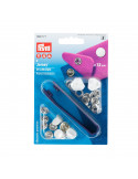 Bouton pression sans couture « Jersey », anneau denté, 12mm, blanc